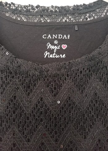 xl Beden Siyah Dantel Detaylı pullu Bluz