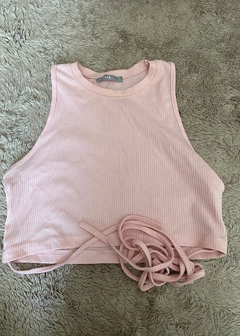 Pembe Halter Yaka Crop Top