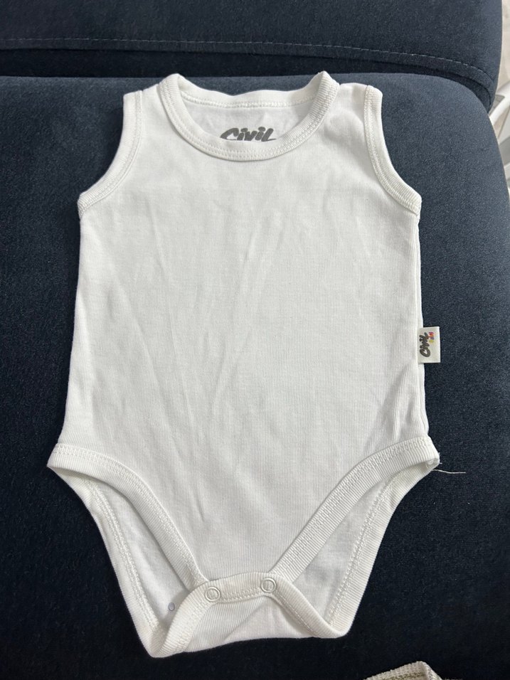 Bebek Beyaz Baskılı Atlet 0-1 Ay - Görsel 3