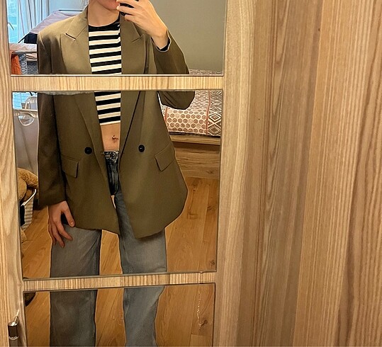 s Beden kahverengi Renk Zara Kruvaze Blazer