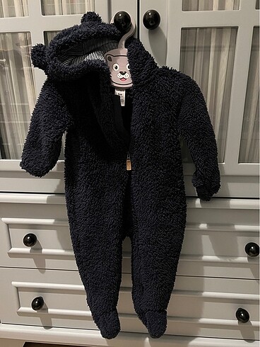 Carters Tavşan Kulaklı Lacivert Peluş Tulum