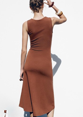 Zara Siyah İnterlok Midi Elbise
