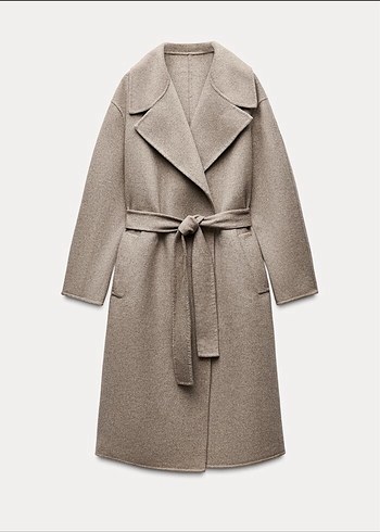 Zara Yün Karışımlı Kemerli Kaban