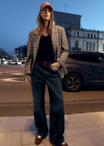 Kareli Oversize Blazer - Görsel 5