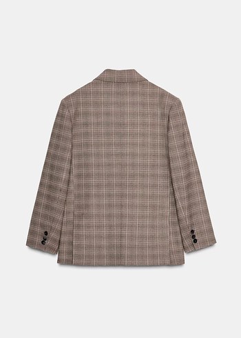 Kareli Oversize Blazer - Görsel 8