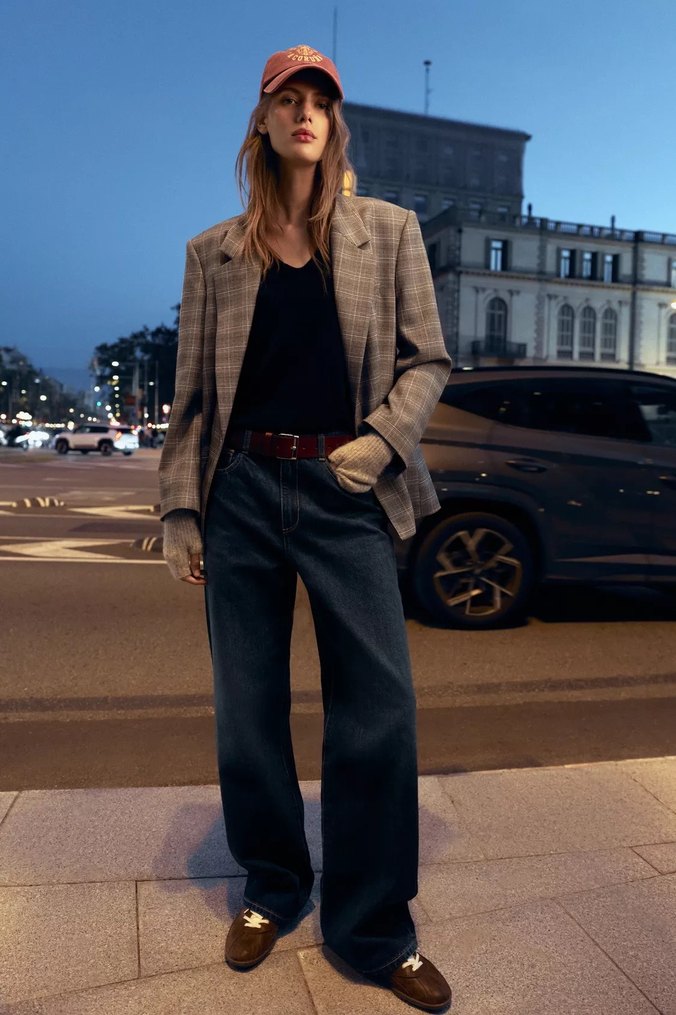 Kareli Oversize Blazer - Görsel 5