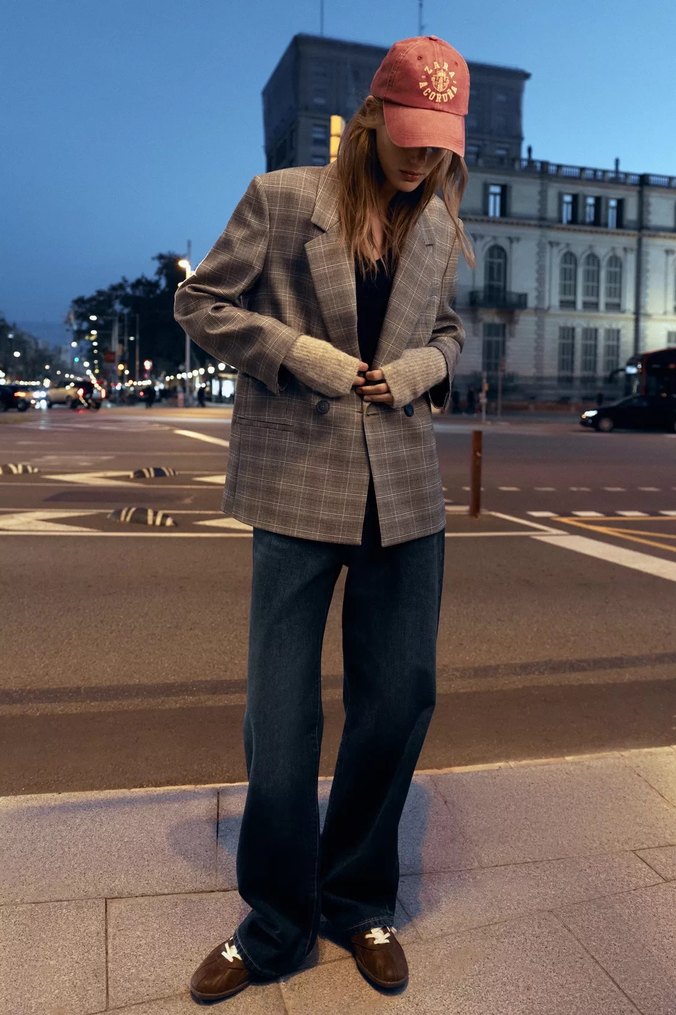 Kareli Oversize Blazer - Görsel 4