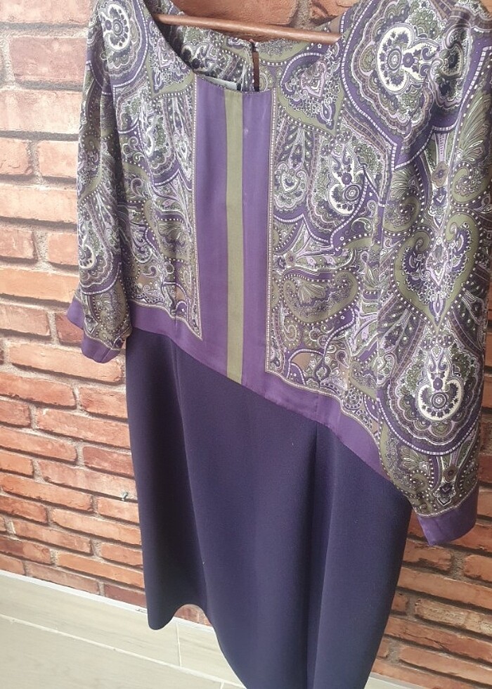 Elbise ( Üst beden ipek, alt krep kumaş) KEMAS - Görsel 3