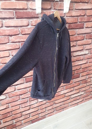 Gri Fermuarlı fermuarlı sweathisirt - Görsel 3