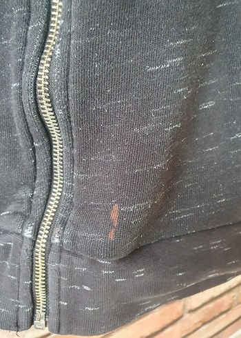 Gri Fermuarlı fermuarlı sweathisirt - Görsel 5