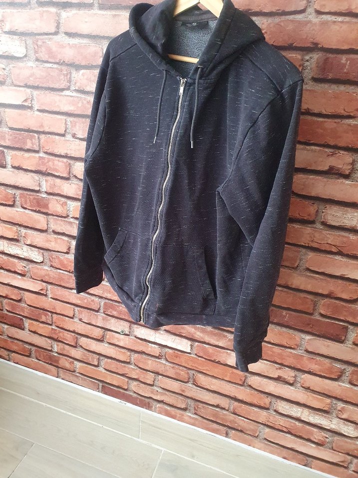 Gri Fermuarlı fermuarlı sweathisirt - Görsel 4