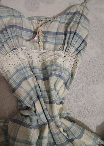 Uzun Askılı Bohem Kadın Elbise y2k vintage real fairycore - Görsel 2