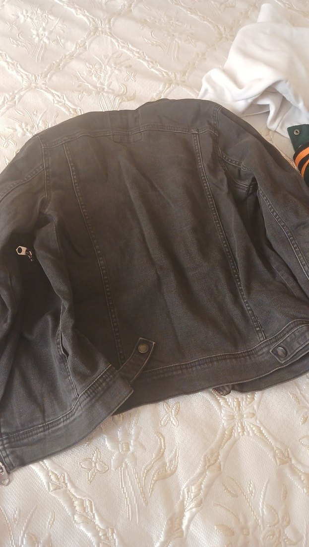 Erkek Siyah Denim Biker Ceket vintage y2k darkcore gotik - Görsel 2