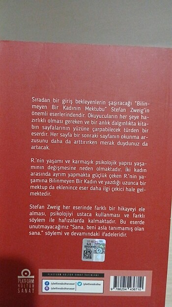 STEFAN ZWEİG- BİLİNMEYEN BİR KADININ MEKTUBU
