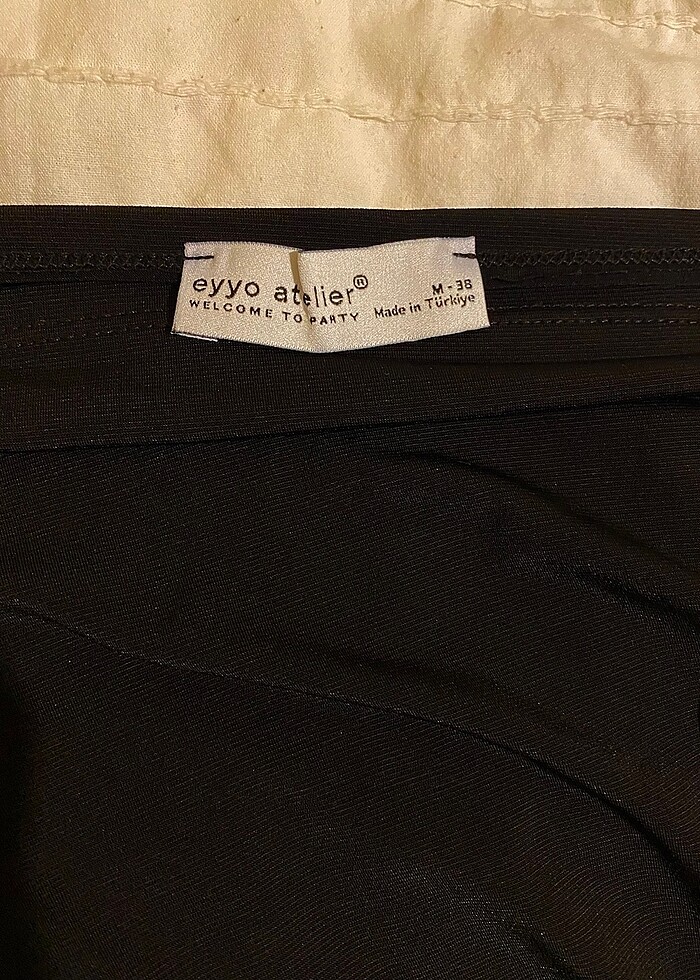 Eyyo marka .Tek tarafı büzgülü straplez mini elbise - Görsel 4