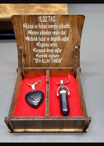 Doğal taş çift kolye