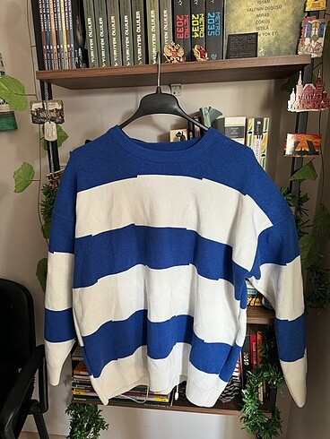 Mavi - Blok renkli kazak (UniSEX)