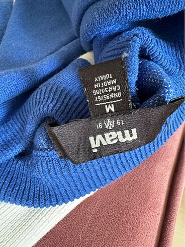 m Beden mavi Renk Mavi - Blok renkli kazak (UniSEX)