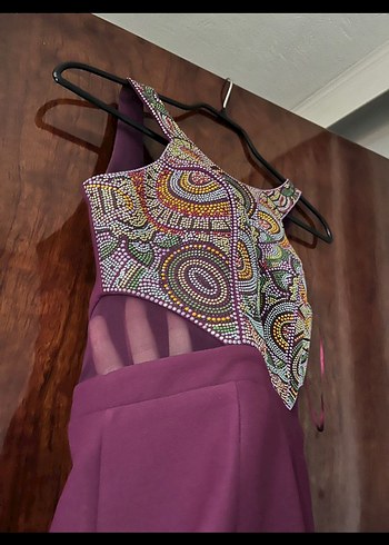 Boncuk İşlemeli Bohem Uzun Abiye Elbise - Görsel 2