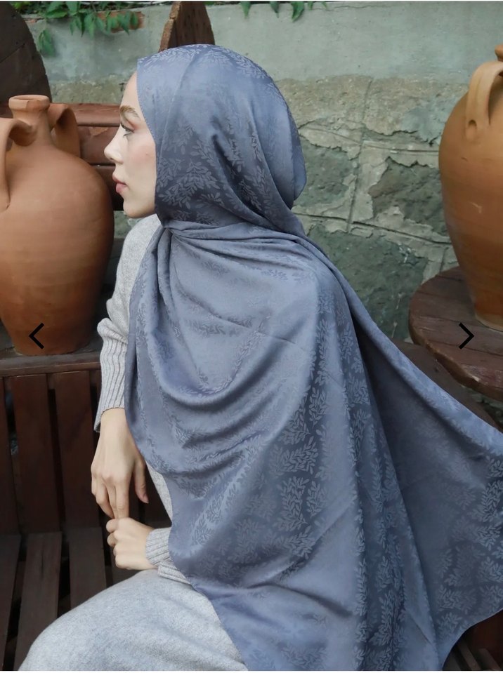 Gri Bohem Tarzı Jakar Kadın Şal - Görsel 2