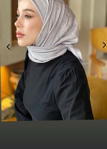 Gri Saten Dokulu Minimalist Kadın Jakar Eşarp - Görsel 3