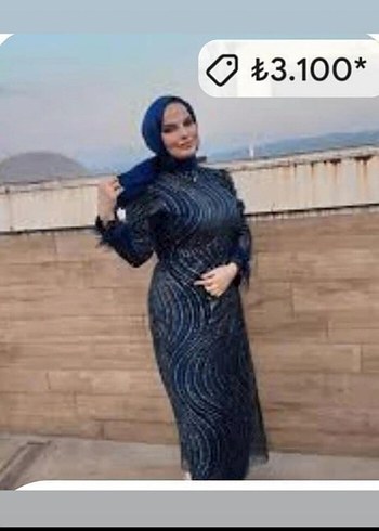 Lacivert Drapeli Uzun Bohem Abiye Elbise