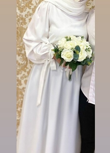 38 Beden Saten Nikah Elbisesi +Şalı