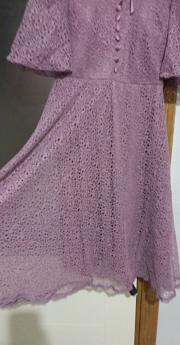 Mor Dantel Detaylı Uzun Bohem Elbise - Görsel 5