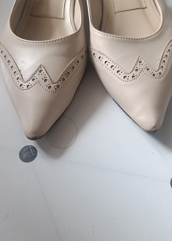 Bej Kadın Dolgu Topuklu Klasik Abiye Ayakkabı - Görsel 2