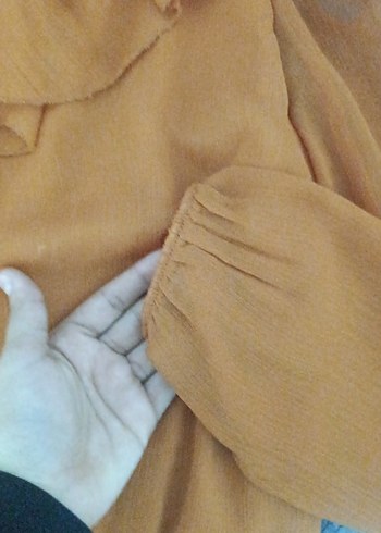 Sarı Fırfırlı Uzun Kollu Bluz - Görsel 2