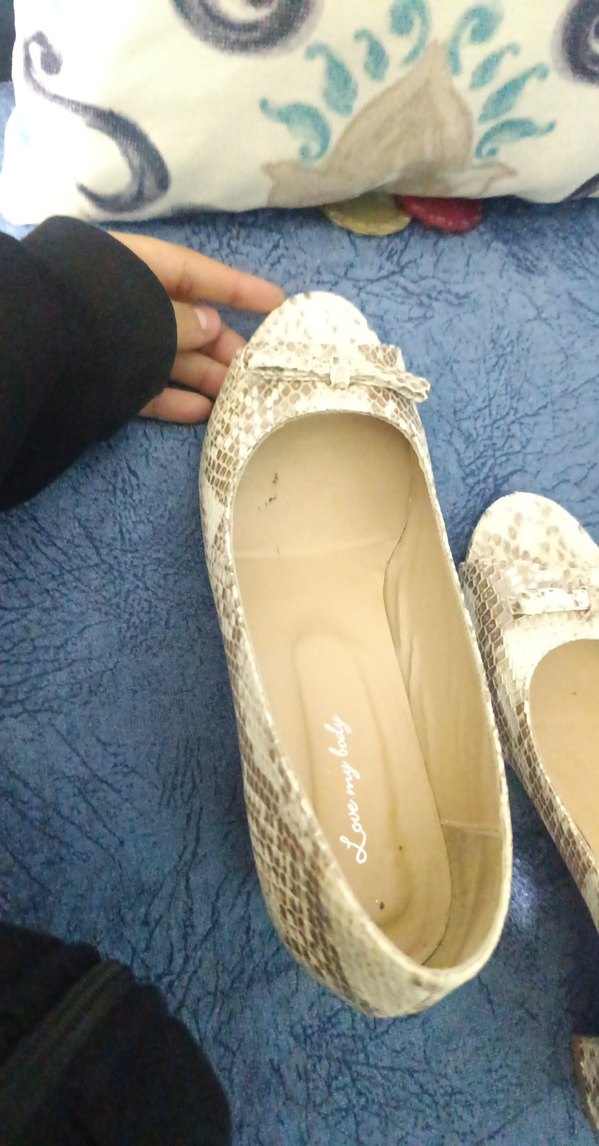 Bej Yılan Desenli Dolgu Topuklu Kadın Sandalet - Görsel 2