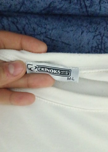 Kadın Beyaz Uzun Kollu Sweatshirt - Görsel 3