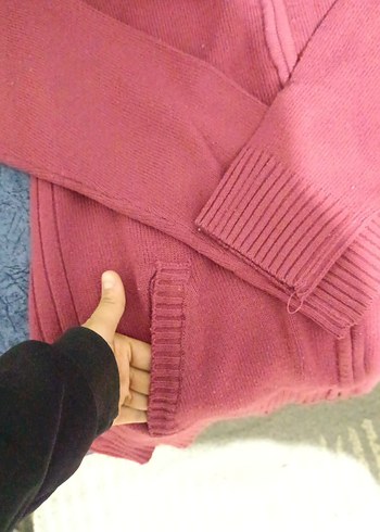 Bordo Triko Hamile Hırka Yüksek Yaka - Görsel 3