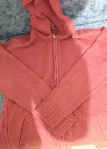 Bordo Triko Hamile Hırka Yüksek Yaka - Görsel 2