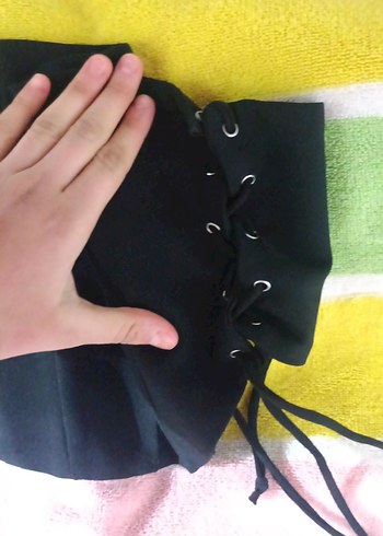 Siyah Gotik Kayışlı Straplez Bustiyer - Görsel 2