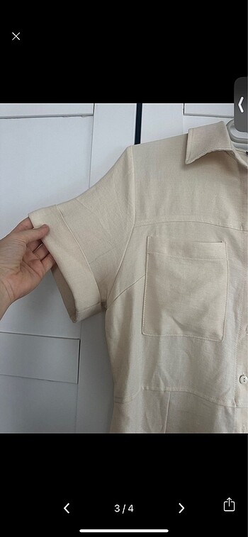 Krem elbise - Görsel 3