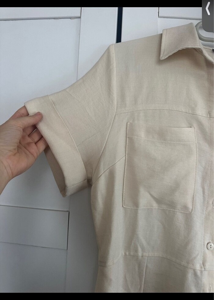 Krem elbise - Görsel 3