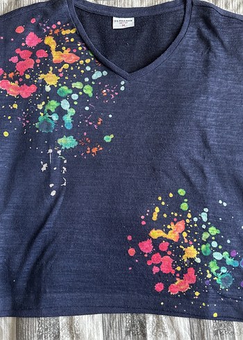 Renkli Baskılı Kısa Kollu Tişörtü - Görsel 2