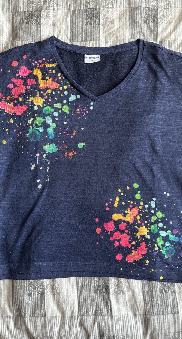 Renkli Baskılı Kısa Kollu Tişörtü - Görsel 2