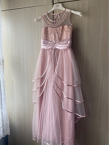 Çocuk pembe abiye elbise