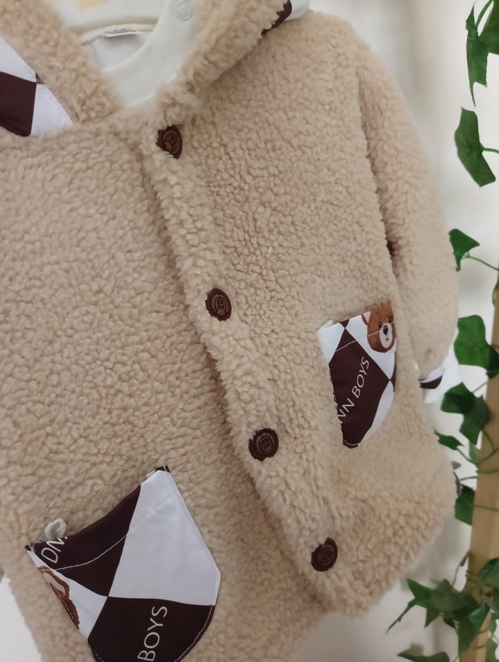 Kürklü Kahverengi Bebek Takımı - Görsel 3