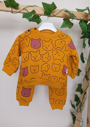 Renkli Baskılı Sarı Bebek Takımı - Görsel 3