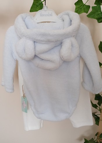 Uzun Kollu Beyaz Erkek Bebek Triko Tulum - Görsel 2