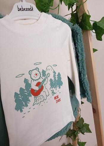 Turkuaz Nakışlı Erkek Bebek Triko Kombin - Görsel 4