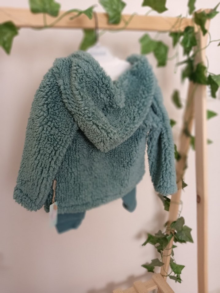 Turkuaz Nakışlı Erkek Bebek Triko Kombin - Görsel 2