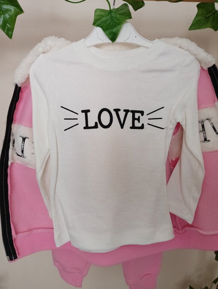 Pembe Kapüşonlu Kürklü Bebek Kız Takımı - Görsel 4