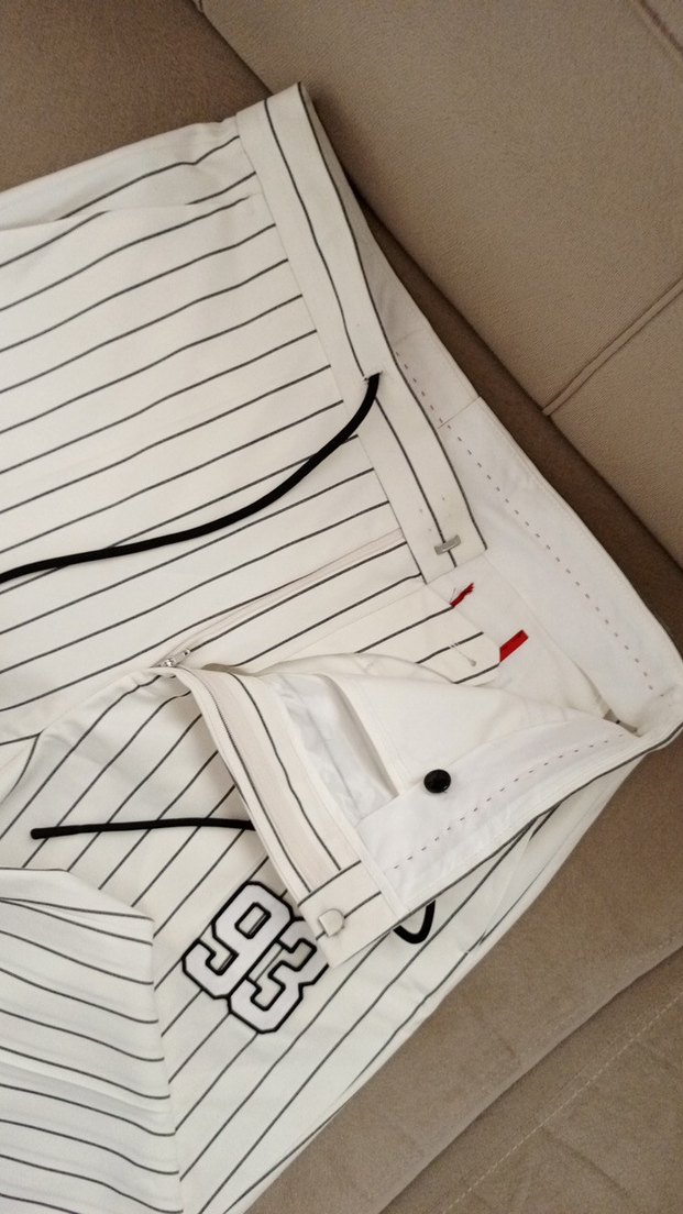 Erkek Beyaz Çizgili Rahat Kesim Eşofman Altı - Görsel 2