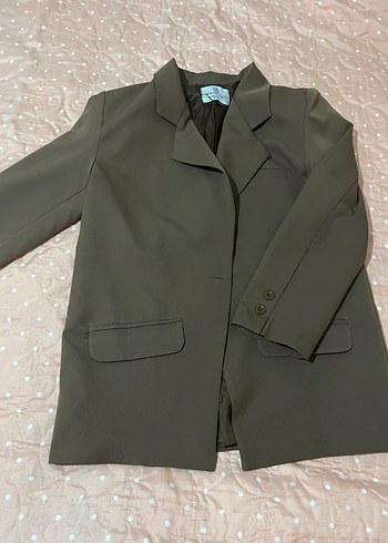 Düğmeli kahverengi Kadın Blazer Ceket