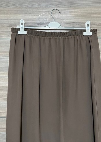 Drapeli Uzun Gri Kadın Etek - Görsel 2