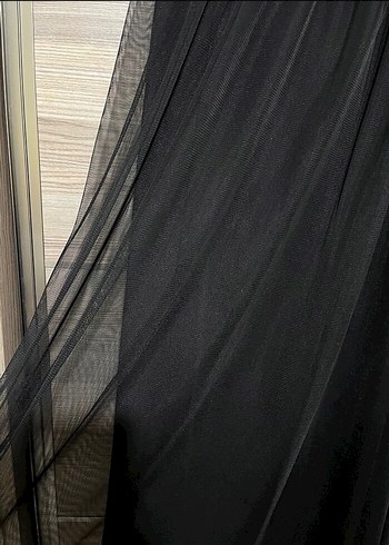 Siyah tüllü Uzun Kadın Etek - Görsel 3